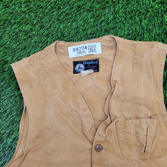 Vintage 90s Drybak Hunting Vest S/M 21x18 Faded Rugged USA - Picture 8 of 9